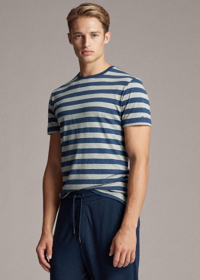 Playeras Ralph Lauren Hombre Azules / Grises - Striped Lisle - QHFKA4571